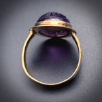 Vintage 14K & Amethyst Scarab Conversion Ring