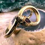 Antique Snake Bracelet in Gold Fill With Paste Stones