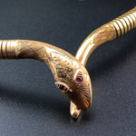 Vintage English 9K & Ruby Snake Necklace