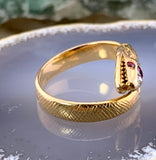 SOLD Antique French 18K, Diamond & Ruby Snake Ring