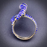 Vintage 14K, Ruby & Enamel Snake Ring