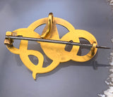 Antique French Gold Over Silver 'Fix' & Paste Snake Brooch