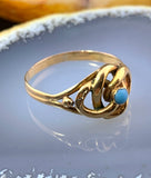 Antique 18K & Turquoise Love Knot Ring