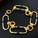 Estate 14K & Enamel Bracelet