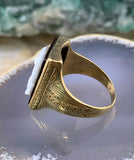 Antique Victorian American 14K & Hard Stone Cameo Ring