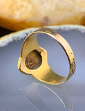 Antique English 18K, Diamond, Pearl & Enamel Celestial Mourning Ring