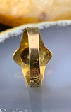 Antique English 18K, Diamond, Pearl & Enamel Celestial Mourning Ring