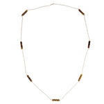 Vintage 14K, Tigers Eye & Pearl Spacer Chain/Necklace