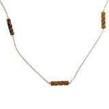 Vintage 14K, Tigers Eye & Pearl Spacer Chain/Necklace