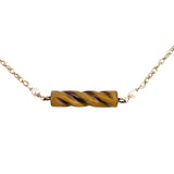 Vintage 14K, Tigers Eye & Pearl Spacer Chain/Necklace