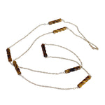 Vintage 14K, Tigers Eye & Pearl Spacer Chain/Necklace