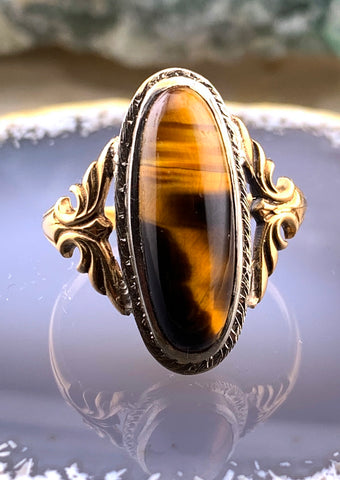 14K & Tigers Eye Conversion Ring