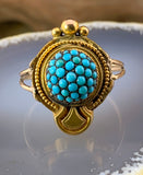 Antique 9K & Turquoise Conversion Ring