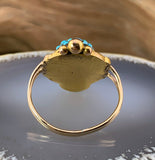 Antique 9K & Turquoise Conversion Ring