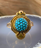 Antique 9K & Turquoise Conversion Ring