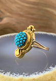 Antique 9K & Turquoise Conversion Ring