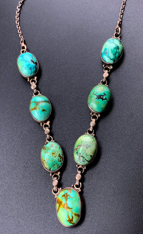 Antique Sterling Silver & Turquoise Necklace