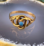 Antique 18K & Turquoise Love Knot Ring