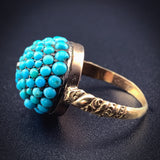 Antique 14K, Persian Turquoise & Diamond Conversion Ring