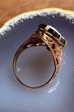 SOLD Antique 18K, 14K & Carved Hardstone Conversion Ring