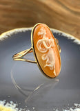 Antique 14K & Carved Shell Cameo Conversion Ring