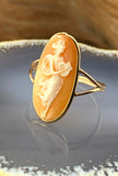 Antique 14K & Carved Shell Cameo Conversion Ring