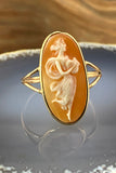 Antique 14K & Carved Shell Cameo Conversion Ring