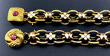 SOLD Antique 12K & Spinel Book Chain Bracelet Set