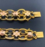 SOLD Antique 12K & Spinel Book Chain Bracelet Set