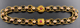 SOLD Antique 12K & Spinel Book Chain Bracelet Set