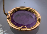 Antique 14K & Carved Amethyst Brooch/Pendant