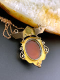 Antique 14K & Carved Cameo Pendant on Chain