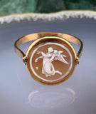 Antique 14K Cameo Angel Ring