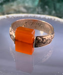 Antique 12K & Carnelian Flip Signet Ring