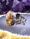 Koven Kreation Egyptian Revival Sterling Silver & Semi Precious Stone Scarab Flip Ring