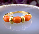 Vintage French 18K & Coral Ring