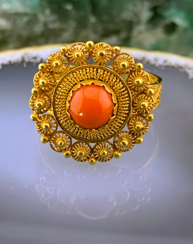 Antique 14K & Coral Ring