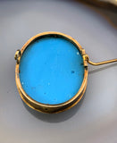 Antique 18K Pate de Verre Cupid & Psyche Brooch