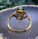 Antique 14K, Garnet & Turquoise Conversion Ring