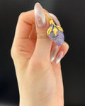 Antique French 18K & Amethyst Heart Fruit Charm/Pendant