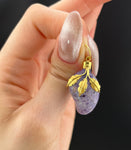 Antique French 18K & Amethyst Heart Fruit Charm/Pendant