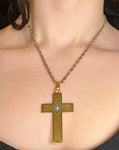 Antique French 18K, Diamond, Pearl & Enamel Judeo-Christian Cross