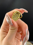 Antique Swiss 9K & Hand Painted Porcelain Ring