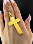 Antique French 18K, Diamond, Pearl & Enamel Judeo-Christian Cross