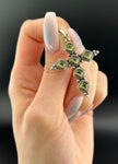 Antique Sterling Silver & Peridot Cross Pendant