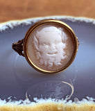 Antique 18K, 14K & Carved Cameo Satyr Conversion Ring