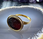 Antique 18K & Garnet Paste Intaglio Conversion Ring