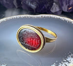 Antique 18K & Garnet Paste Intaglio Conversion Ring