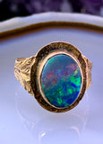 Antique 14K, 10K & Black Boulder Opal conversion Ring