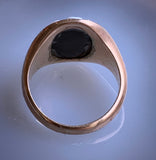 Antique 12K & Hard Stone Cameo Signet Ring